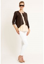 DENVER Cropped Faux Leather Jacket