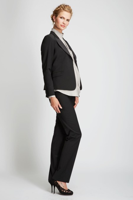 IBIZA Two Tone Collar Wool Jacket Outfit