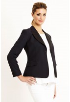 IBIZA Two Tone Collar Wool Jacket