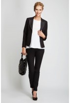 IBIZA Two Tone Collar Crepe Jacket